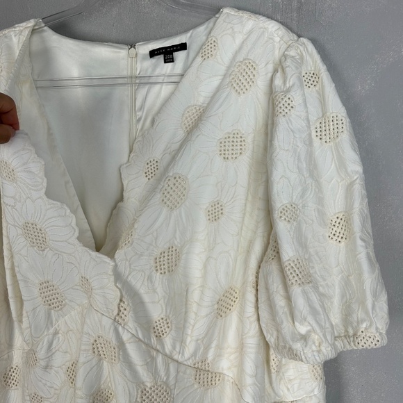 Alex Marie plus size 24W Phoebe shift dress ivory embroidered scalloped tiered - Picture 6 of 15